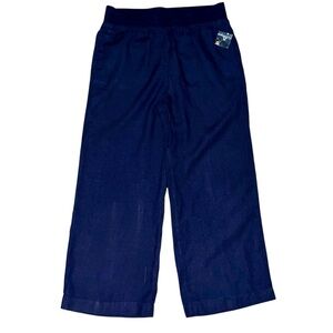 Soft surroundings 100% linen pants navy blue size large new